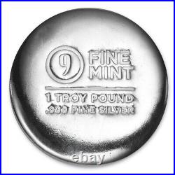 1 Troy Pound Cast-Poured Silver Round 9Fine Mint