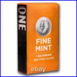 1 kilo Cast-Poured Silver Bar 9Fine Mint
