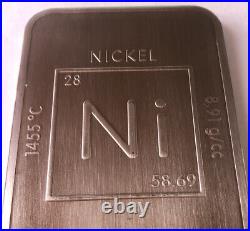 1 lb Nickel Ingot. 999 Fine With Element Design Bullion By Unique Metals