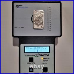 1 oz 2022 Perth Mint Australia Fine Silver Dragon Rectangle Coin Bar BU Bullion