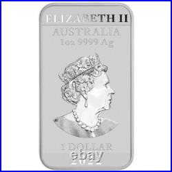 1 oz 2022 Perth Mint Australia Fine Silver Dragon Rectangle Coin Bar BU Bullion