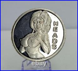 1 oz. 999 Fine Silver Adult Novelty Heads or Tails Art Round Bullion