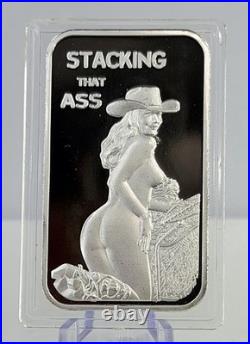 1 oz. 999 Fine Silver Bar Stacking That Ass Adult Novelty Bullion In Capsule