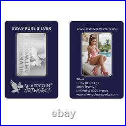 1 oz 999 Fine Silver Colorized Bar Limited Edition Collectible Silver Coin
