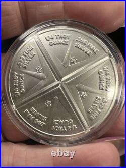 1 oz. 999 Fine Silver Fractional Round 4× 1/4 Troy Ounce Bullion Sealed