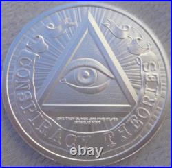 1 oz. CHEMTRAILS Conspiracy Theories Series #4 rounds. 999 fine silver