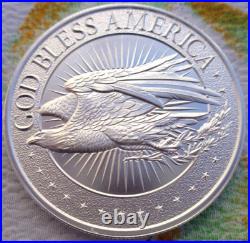 1 oz. GOD BLESS AMERICA Q rounds. 999 fine silver