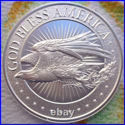 1 oz. GOD BLESS AMERICA Q rounds. 999 fine silver