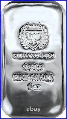 1 oz Germania Mint Silver Bar 999.9 Fine Box of 20