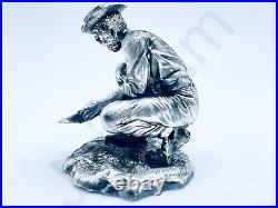 1 oz Hand Poured Silver Bar Pure 999+ Fine Gold Rush Prospector Bullion Statue