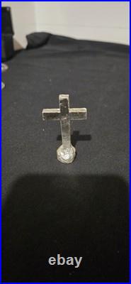 1 oz. Hand pour. 999 Fine silver Cross Christian Catholic Jesus Investement Gift