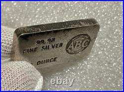 1 oz Rare Australian Bullion Company (ABC) Vintage Poured. 9998 Fine Silver Bar