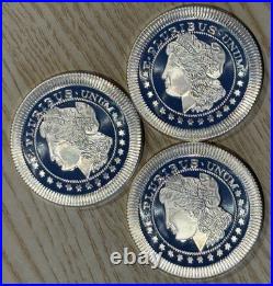1 oz SilverTowne Morgan Stackable Silver Rounds Lot of 3.999 fine silver