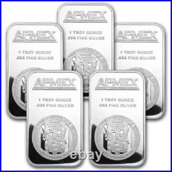 1 oz Silver Bar APMEX (Lot of 5 Bars)