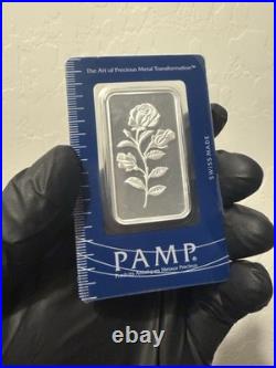 1 oz Silver Bar PAMP Rose Design 0.999 Fine Silver Bullion