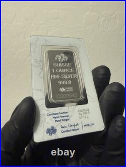 1 oz Silver Bar PAMP Rose Design 0.999 Fine Silver Bullion