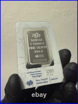 1 oz Silver Bar PAMP Rose Design 0.999 Fine Silver Bullion