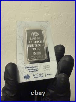 1 oz Silver Bar PAMP Rose Design 0.999 Fine Silver Bullion
