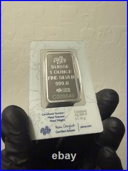 1 oz Silver Bar PAMP Rose Design 0.999 Fine Silver Bullion
