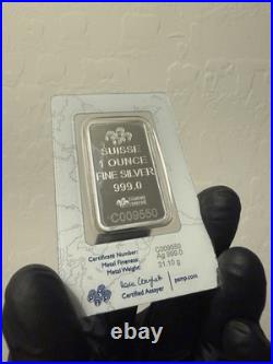 1 oz Silver Bar PAMP Rose Design 0.999 Fine Silver Bullion
