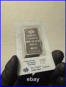 1 oz Silver Bar PAMP Rose Design 0.999 Fine Silver Bullion