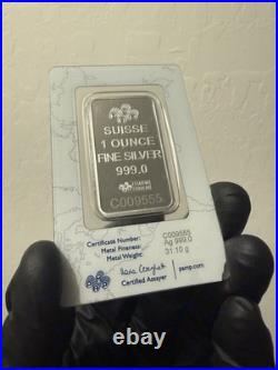 1 oz Silver Bar PAMP Rose Design 0.999 Fine Silver Bullion