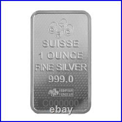 1 oz Silver Bar PAMP Suisse Lady Fortuna 45th Ann. 999 Fine Silver In Assay