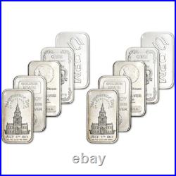 1 oz Silver Bar Random Brand Secondary Market. 999 Fine TEN (10) Bars