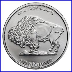 1 oz Silver Buffalo Round. 999 Fine Silver Tube of 20 Rounds