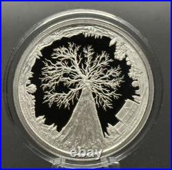 1 oz Silver Proof Tree Of Life. 999 Pure Fine COA BOX 2023 Silver Shield Forest