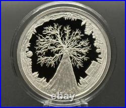 1 oz Silver Proof Tree Of Life. 999 Pure Fine COA BOX 2023 Silver Shield Forest