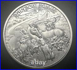 1 oz Silver Rainbow Bridge BU. 999 Pure Fine Limited Dog Cat Horse Rabbit Pig