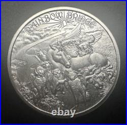 1 oz Silver Rainbow Bridge BU. 999 Pure Fine Limited Dog Cat Horse Rabbit Pig