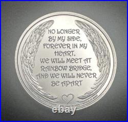 1 oz Silver Rainbow Bridge BU. 999 Pure Fine Limited Dog Cat Horse Rabbit Pig
