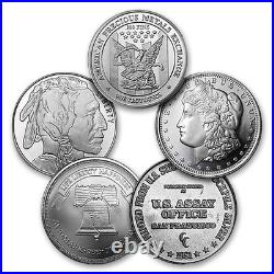 1 oz Silver Round. 999 Fine Silver Random Design Lot of 5 1 oz Silver Round. 999 Fine Silver Random Design Lot of 5