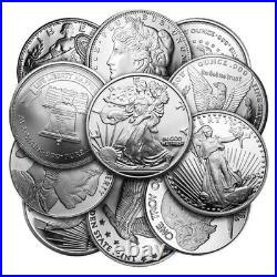 1 oz. Siver Round Random Brand Secondary Market. 999 Fine Random Lot of 5