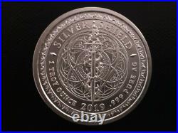 1 oz silver Cosmic Queen BU. 999 Pure Fine Yoga Hinduism Sanskrit silver shield