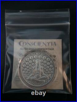 1 oz silver Cosmic Queen BU. 999 Pure Fine Yoga Hinduism Sanskrit silver shield
