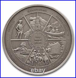 1 oz silver Paul Revere's Ride Antiqued COA BOX. 999 fine silver Limited 2025