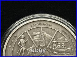 1 oz silver Paul Revere's Ride Antiqued COA BOX. 999 fine silver Limited 2025
