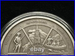1 oz silver Paul Revere's Ride Antiqued COA BOX. 999 fine silver Limited 2025