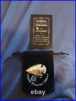 1oz 999 Fine Silver Arrow Head With COA and Bag 1oz 999 Fine Silver Arrow Head With COA and Bag