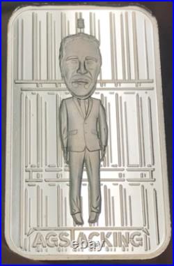 1oz. 999 Fine Silver Art Bar Epstein Didn't Kill Himself AG Stacking