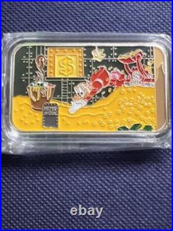 1oz. 999 Fine Silver Art Bar Proof Scrooge McDuck Diving DuckTales Bullion Rare