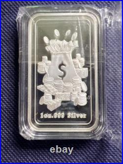 1oz. 999 Fine Silver Art Bar Proof Scrooge McDuck Diving DuckTales Bullion Rare