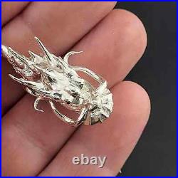 1oz. 999 Fine Silver Dragon Staff Antique