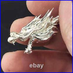 1oz. 999 Fine Silver Dragon Staff Antique