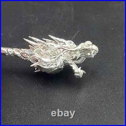 1oz. 999 Fine Silver Dragon Staff Antique