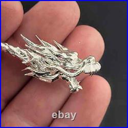 1oz. 999 Fine Silver Dragon Staff Antique