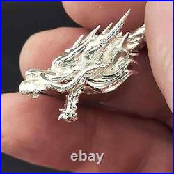 1oz. 999 Fine Silver Dragon Staff Antique